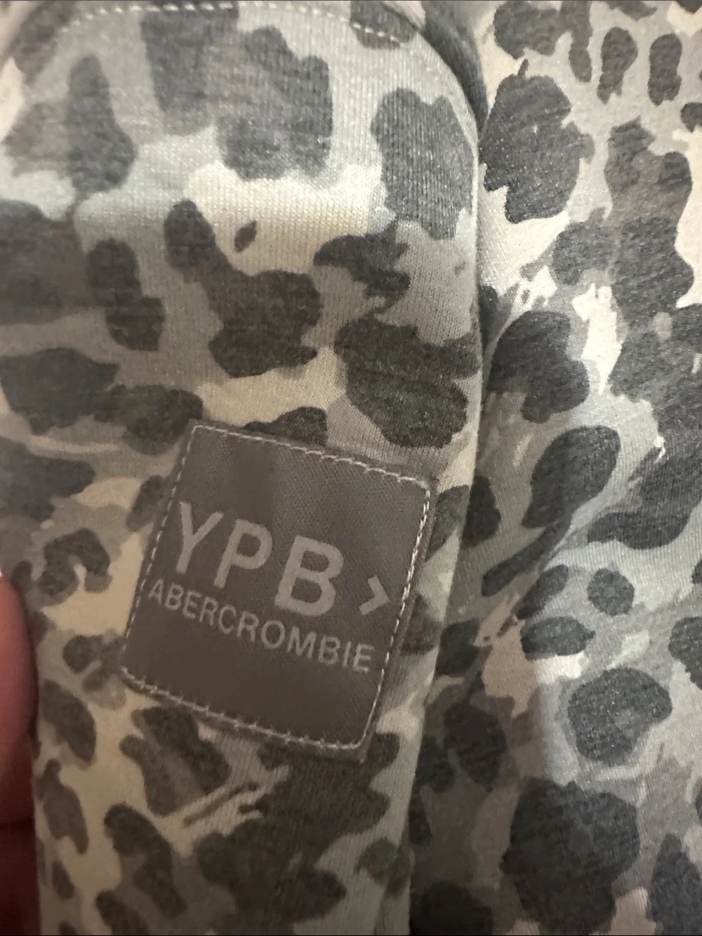 abercrombie kids Gray and Charcoal Leopard Hooded Pullover